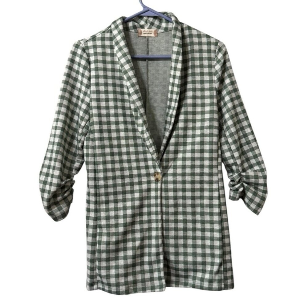 Altard State Green‎ Checkered Blazer Sz Small Classic Office Career Professional
